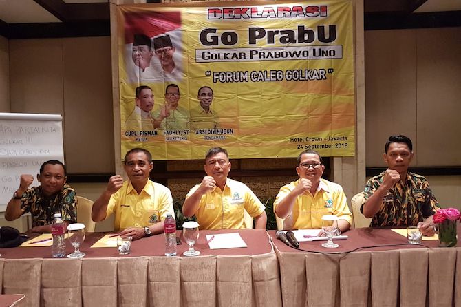Forum Caleg Golkar Dukung Prabowo-Sandi, Beringin Terbelah?