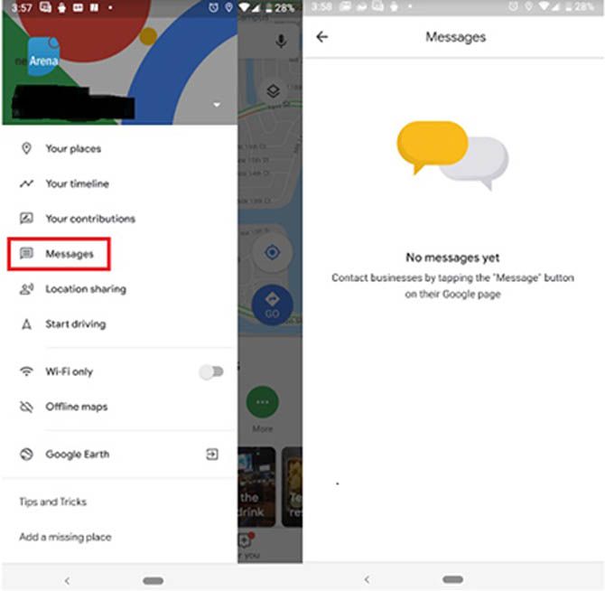 Google Maps, Google Maps pesan instan, pesan instan Google Maps