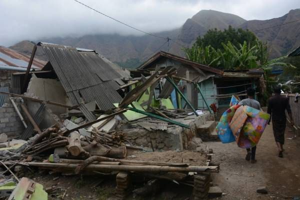 Kemiskinan Tinggi Pascagempa, Anak Lombok: Rumahku Hancur