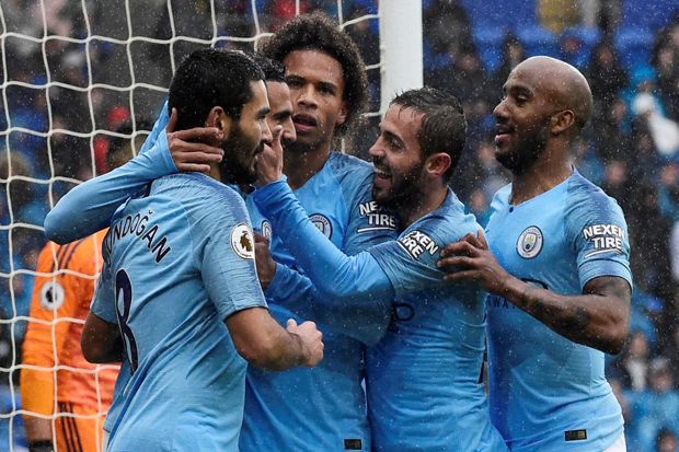 Manchester City Pesta Gol ke Gawang Cardiff City
