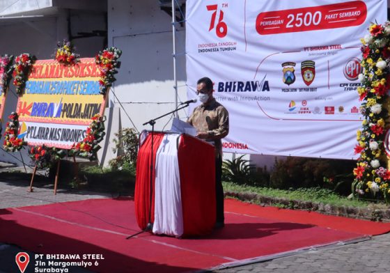 Sambut HUT ke-76 RI, PT Bhirawa Steel Bagikan 2500 Paket Sembako