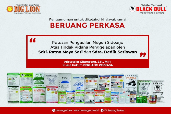 Pengumuman Pemberhentian Ratna (Maya) dan Dedik dari Beruang Perkasa