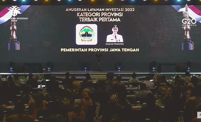 Provinsi Jateng Hattrick, Raih Titel Terbaik Layanan Investasi 2022