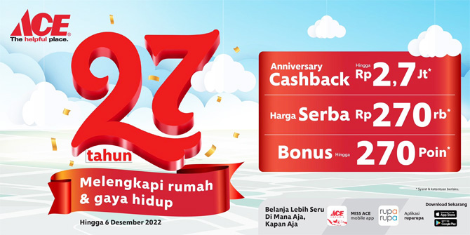 Semarak 27 Tahun ACE Hadirkan Program Spesial untuk Pelanggan